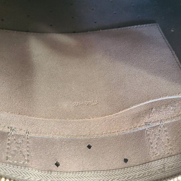 MADEWELL Brown Leather Perforated Double Handle HandBag Crossbody Bag Purse - Picture 8 of 8
